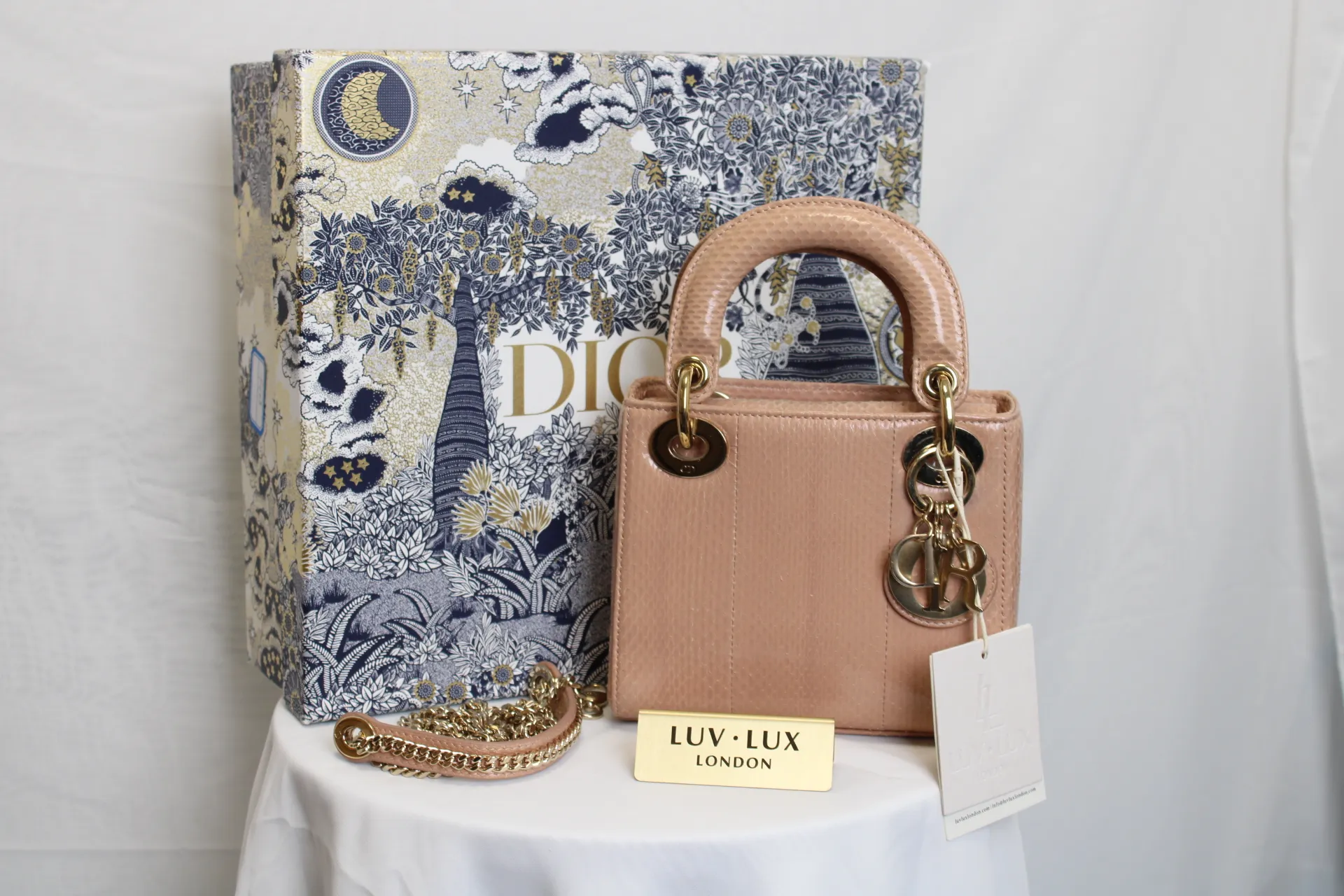 DIOR Limited Edition Mini Lady Dior - Naked Pink Python Leather DIOR Limited Edition Mini Lady Dior - Naked Pink Python Leather