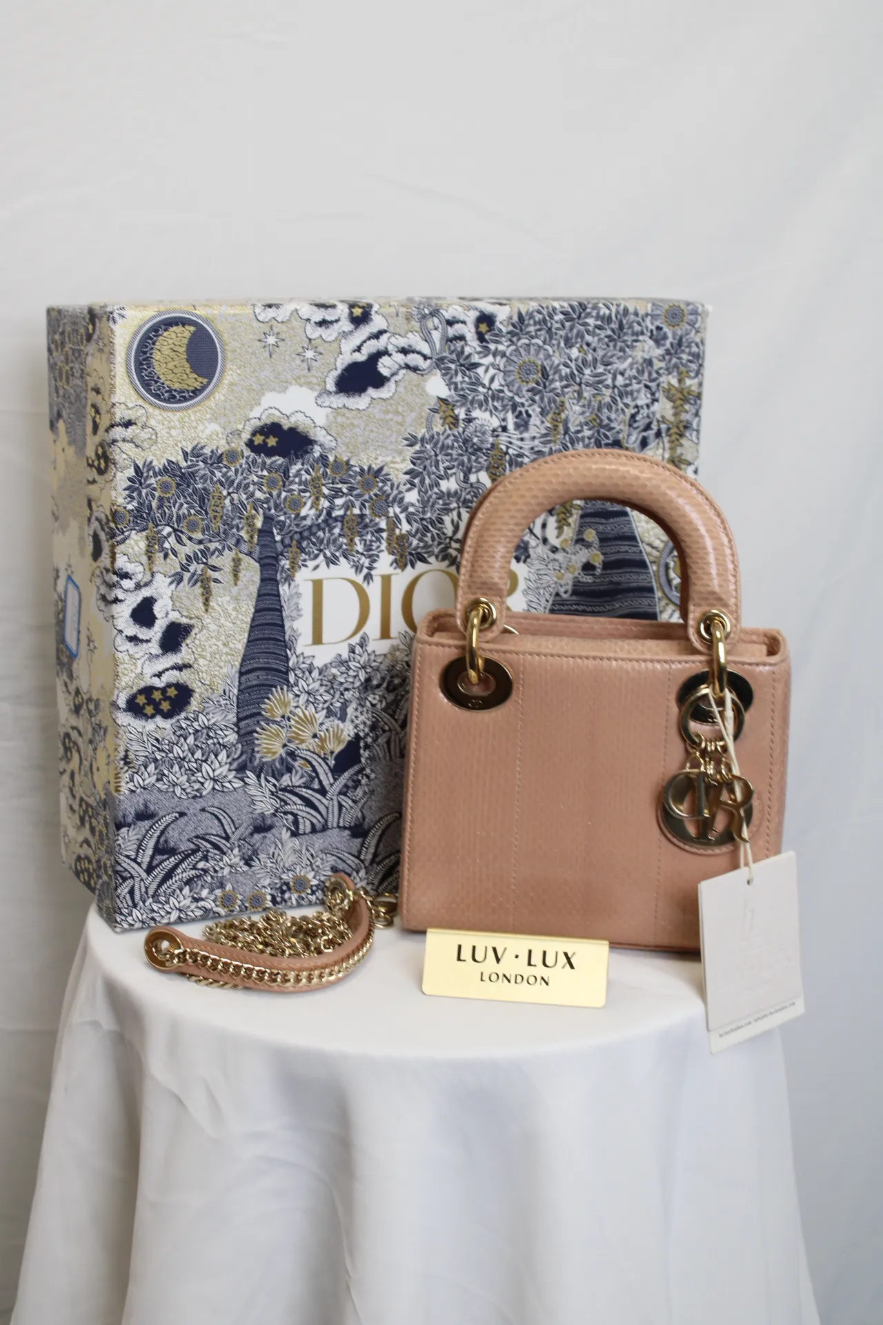 DIOR Limited Edition Mini Lady Dior - Naked Pink Python Leather DIOR Limited Edition Mini Lady Dior - Naked Pink Python Leather