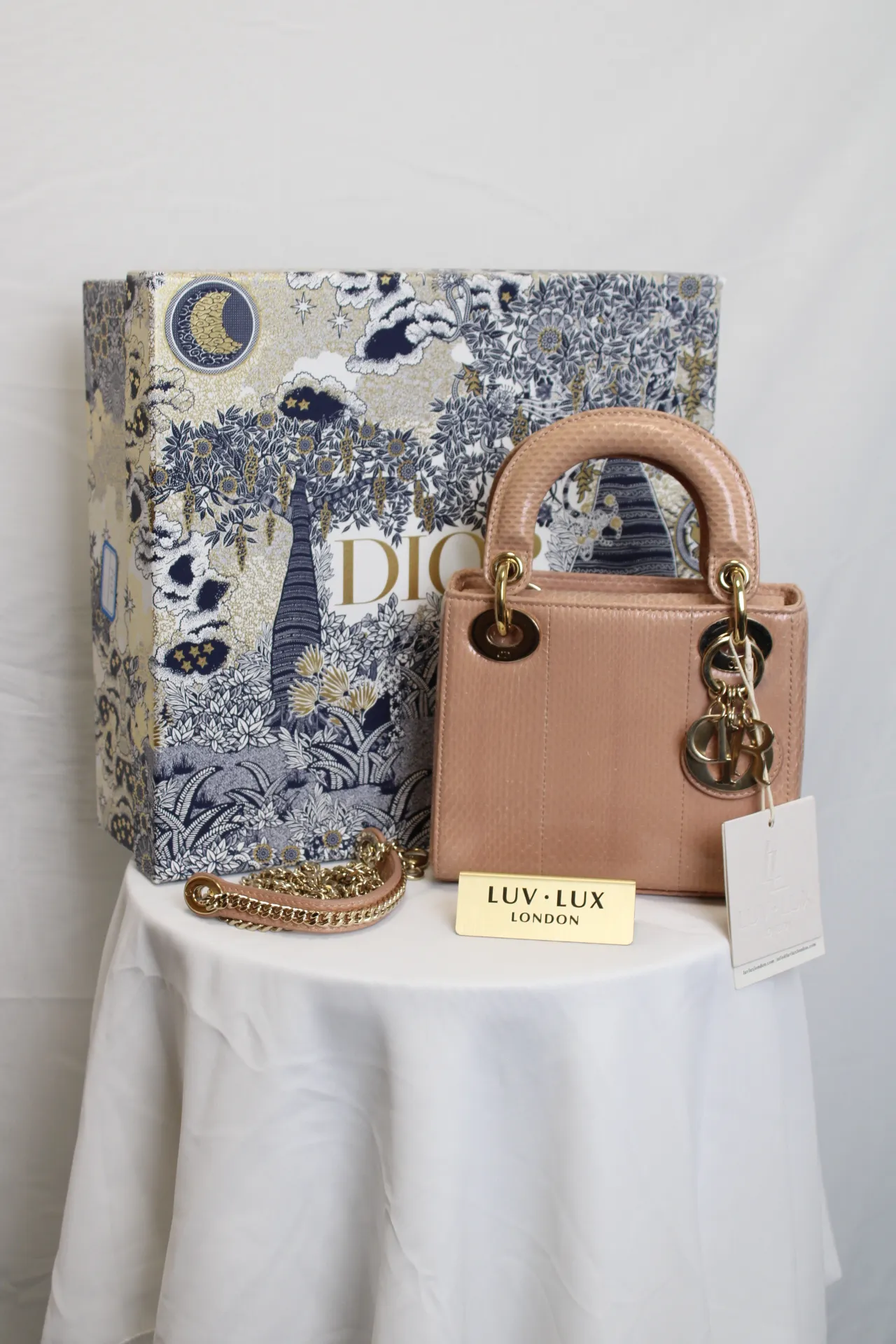 DIOR Limited Edition Mini Lady Dior - Naked Pink Python Leather DIOR Limited Edition Mini Lady Dior - Naked Pink Python Leather