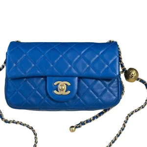 CHANEL Mini Rectangular Classic Flap Blue Lambskin
