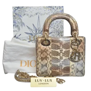 DIOR Mini Lady Dior Bag Python Leather Limited