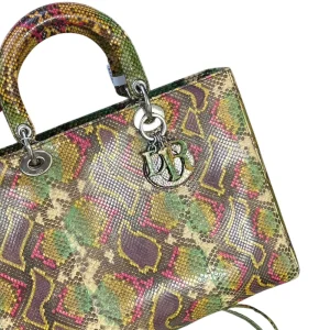 DIOR Large Lady Dior Lady Bag Multicolour Python Leather Bag Limited Version