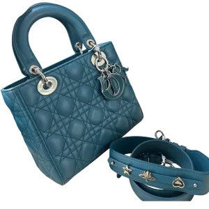 DIOR Small Lady Dior Bag Blue Lambskin