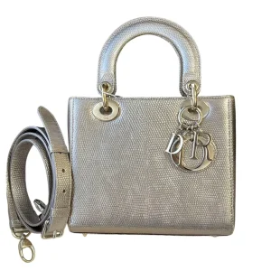 DIOR Small Lady Dior Bag Lizard Leather Gold