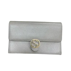 Gucci Interlocking Wallet On Chain in Gray