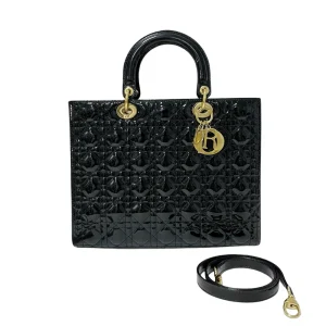 DIOR Patent Calfskin Large Lady Dior Bag
