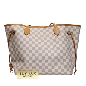 LOUIS VUITTON Neverfull MM Damier Azur Canvas Bag
