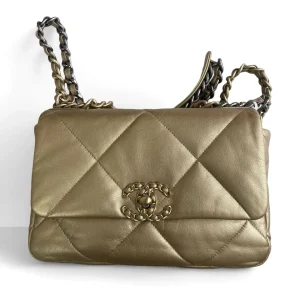 CHANEL 19 Flap Bag Gold Lambskin