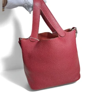 HERMÈS Pocotin 18 in Red with Palladium Hardware
