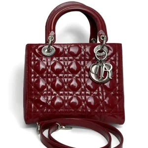DIOR Medium Lady Dior Bag Red Patent Leather
