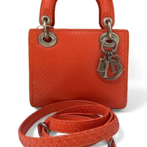 DIOR Mini Lady Dior Bag Python Red Limited Version
