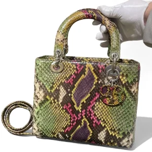 DIOR Medium Lady Dior Bag Python Leather Limited Version