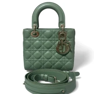DIOR Small Lady Dior Bag Green Lambskin
