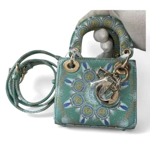 DIOR Micro Lady Dior Bag Green Embroidered Painted Limited Version