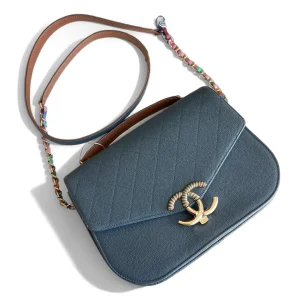 CHANEL Paris-Cuba Bag Blue Quilted Calfskin