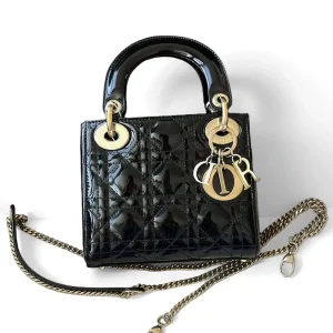 DIOR Mini Lady Dior Bag Black Python Leather Limited Version