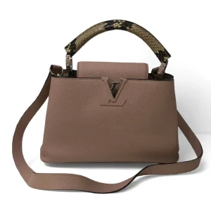 Louis Vuitton Capucines MM Pink Gelato & Python Top Handle