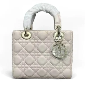 DIOR Small Lady Dior Bag White Lambskin