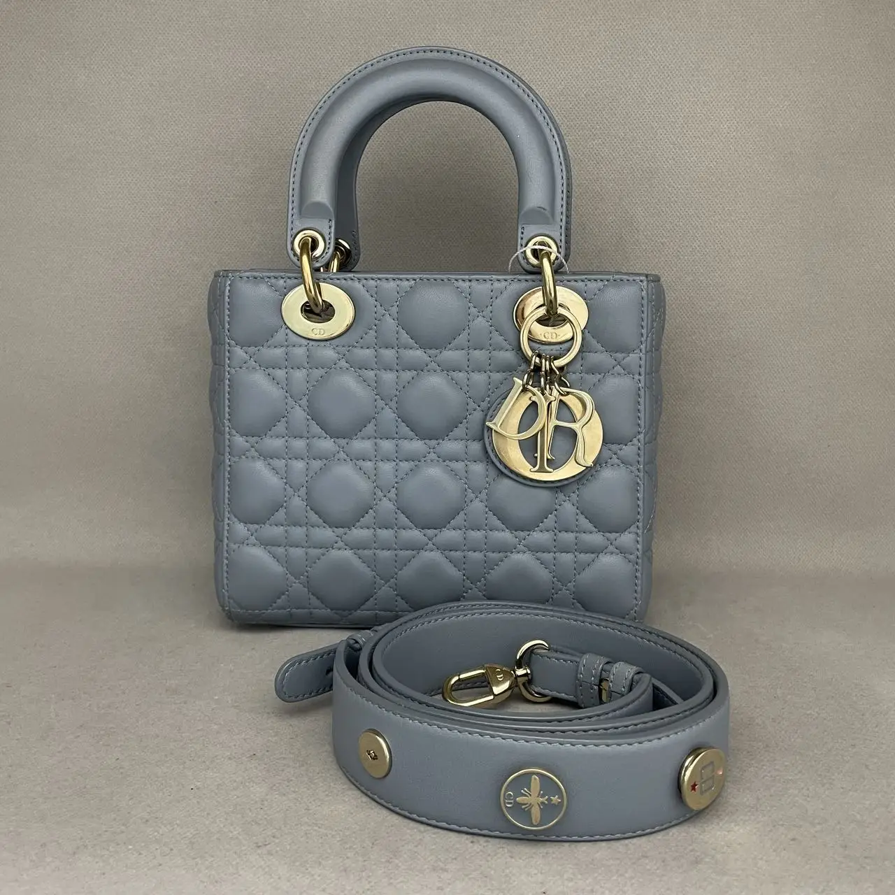 DIOR Small Lady Dior Bag Haze Blue Lambskin DIOR Small Lady Dior Bag Haze Blue Lambskin