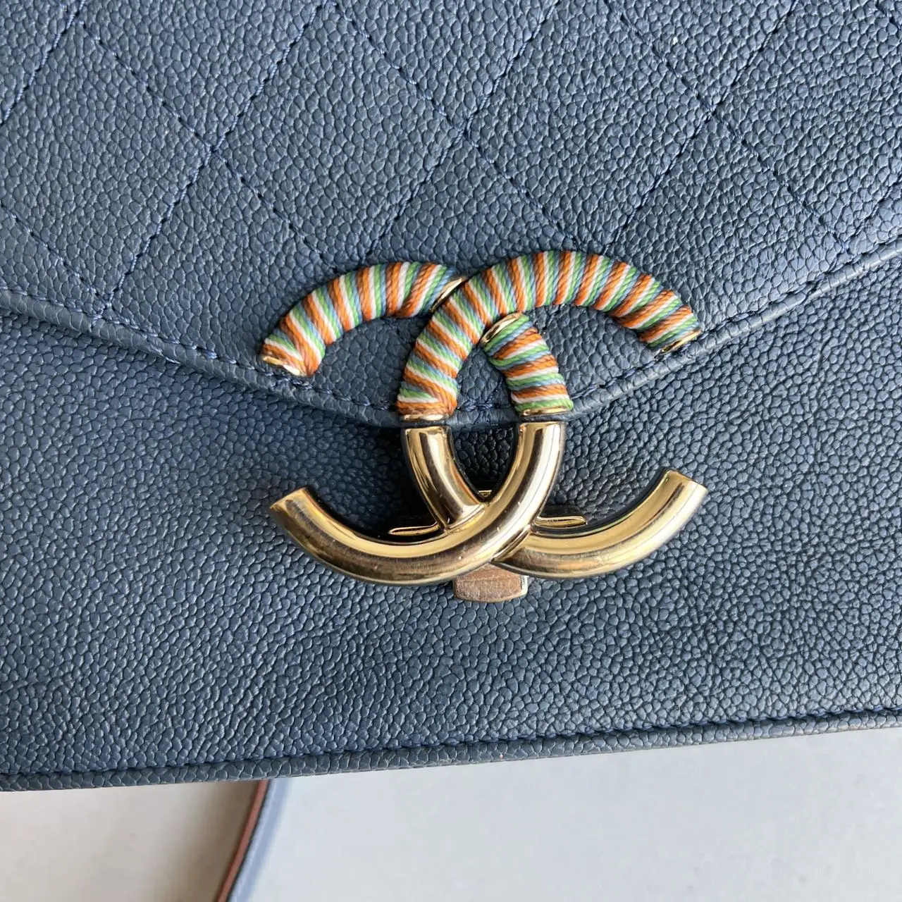 CHANEL Paris-Cuba Bag Blue Quilted Calfskin CHANEL Paris-Cuba Bag Blue Quilted Calfskin