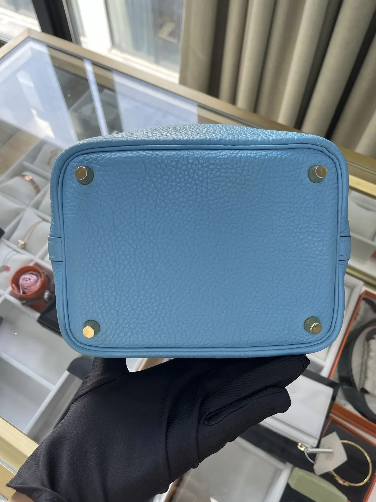 HERMÈS Pocotin 18 in Blue with Palladium Hardware HERMÈS Pocotin 18 in Blue with Palladium Hardware