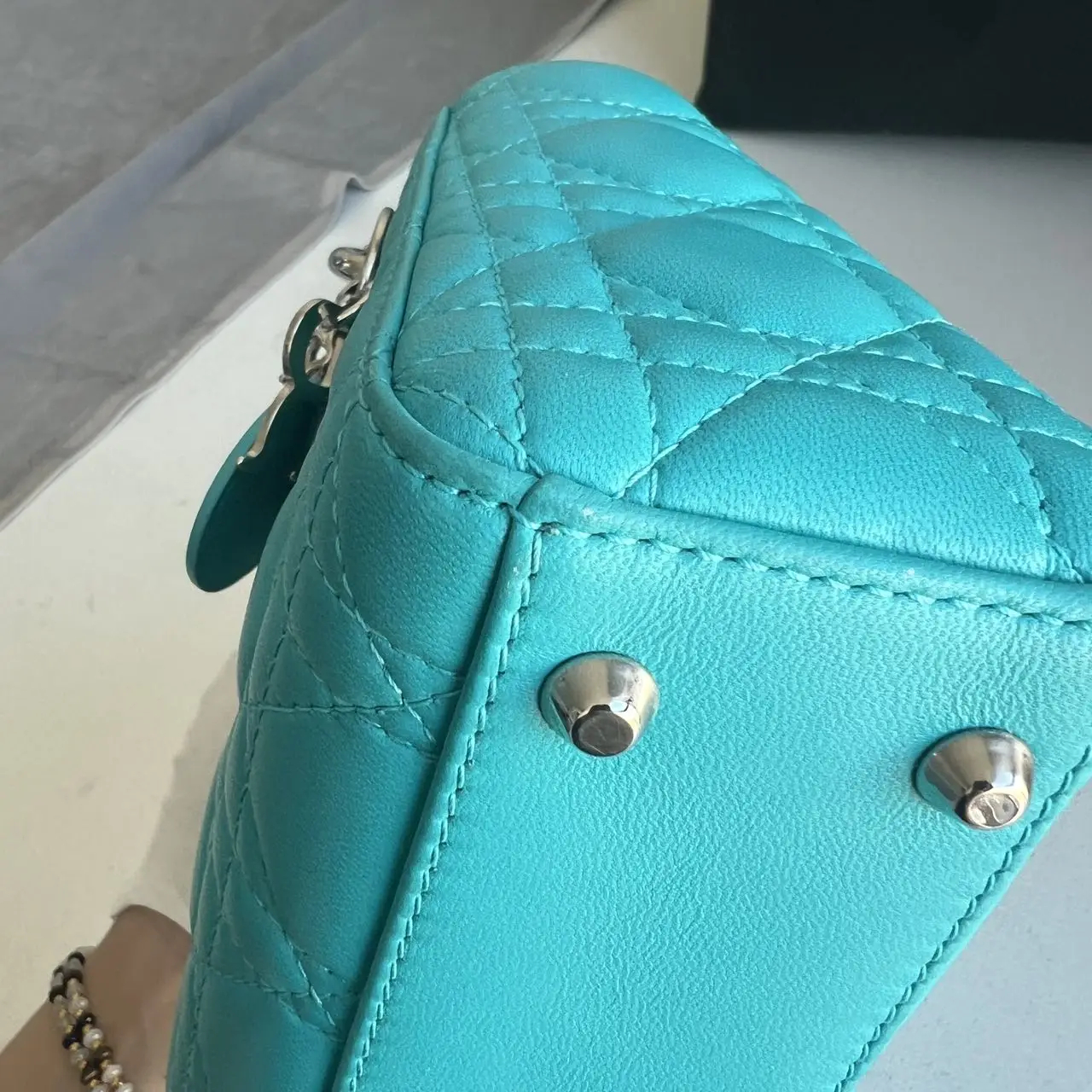 DIOR Mini Lady Dior Bag Blue Lambskin DIOR Mini Lady Dior Bag Blue Lambskin