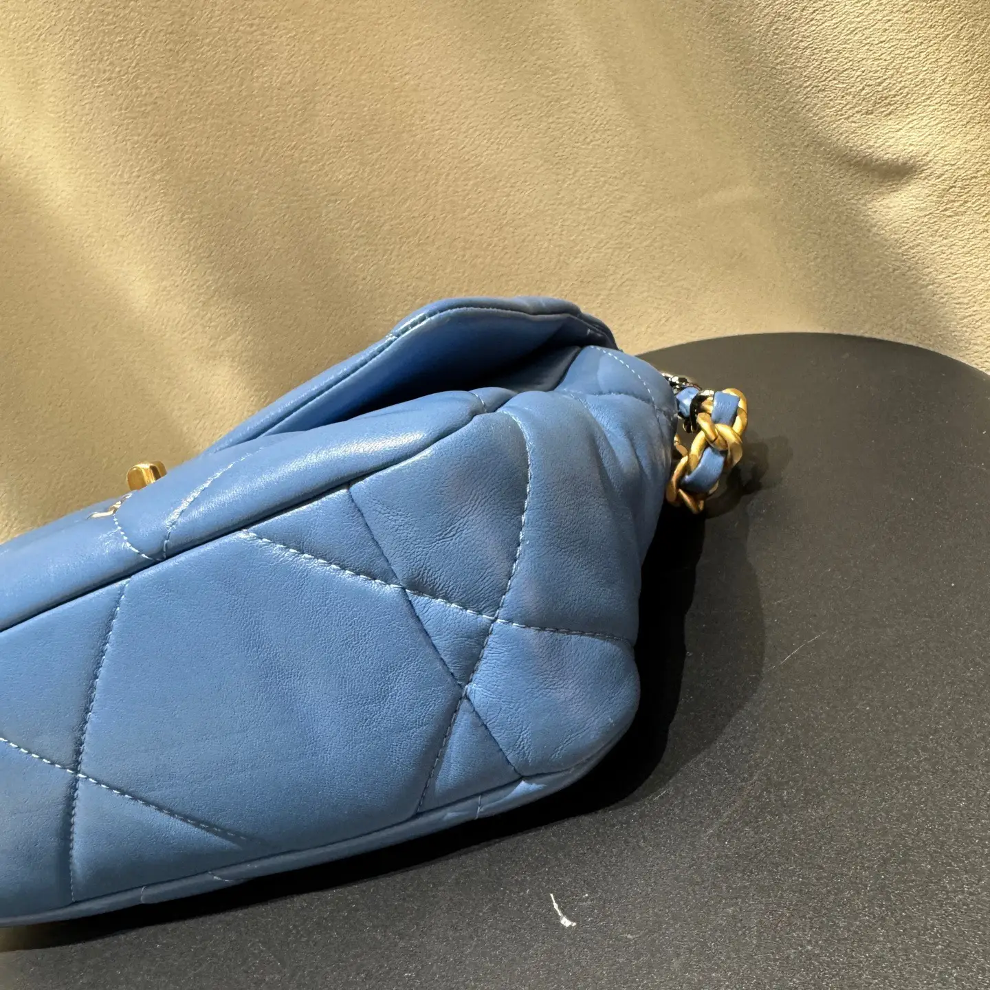 CHANEL Small 19 Flap Bag Blue Lambskin CHANEL Small 19 Flap Bag Blue Lambskin