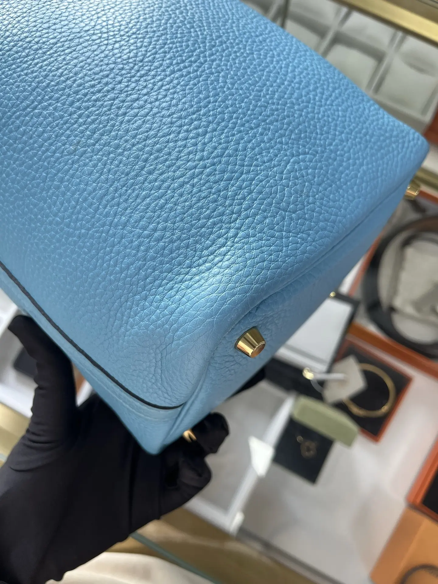 HERMÈS Pocotin 18 in Blue with Palladium Hardware HERMÈS Pocotin 18 in Blue with Palladium Hardware