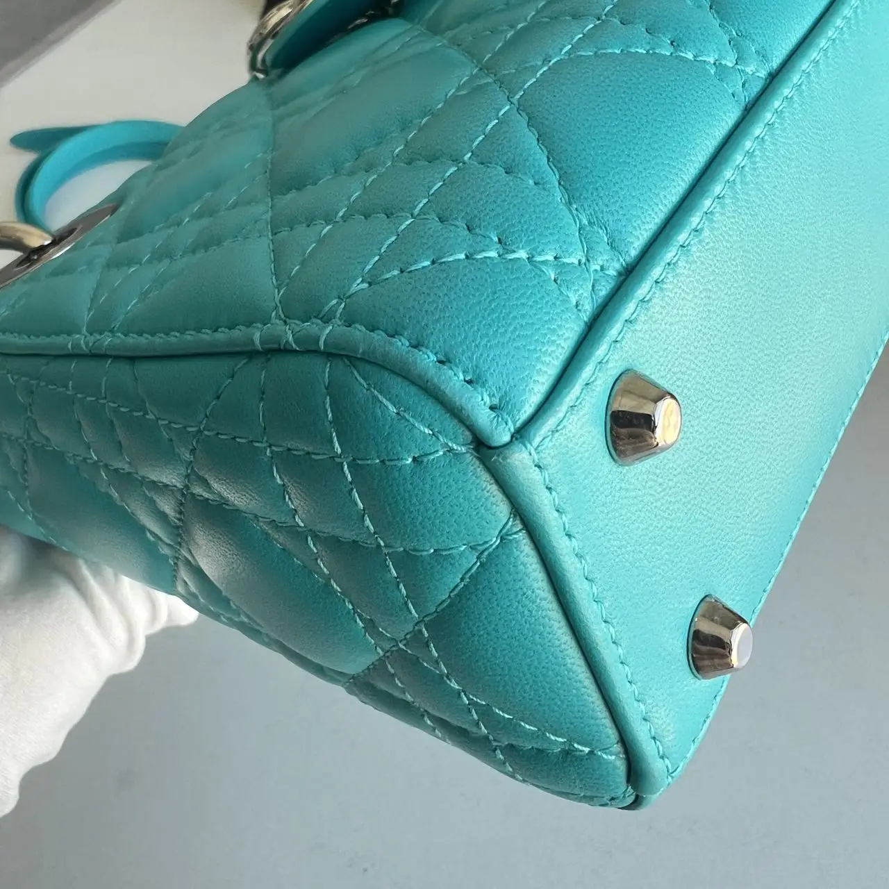 DIOR Mini Lady Dior Bag Blue Lambskin DIOR Mini Lady Dior Bag Blue Lambskin