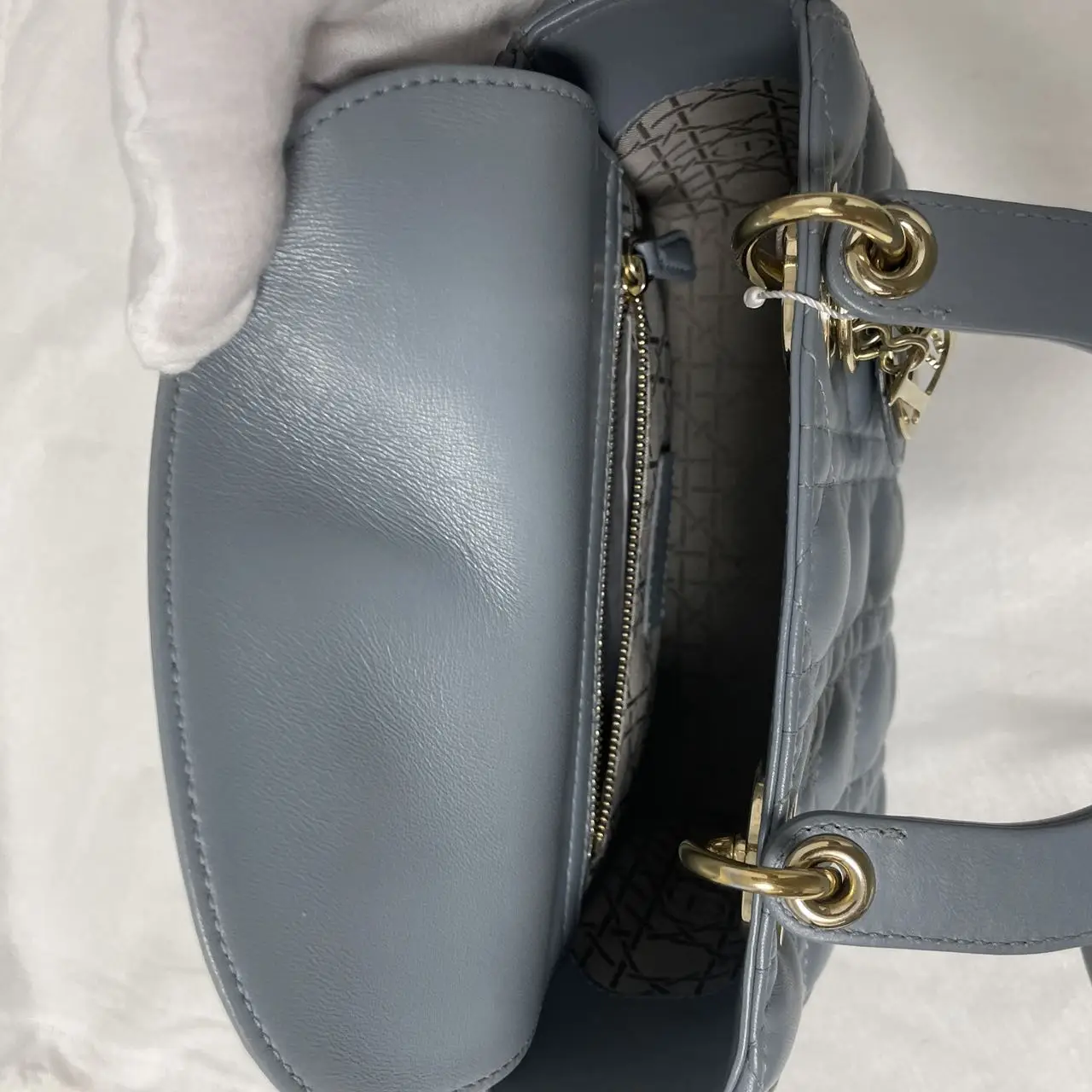 DIOR Small Lady Dior Bag Haze Blue Lambskin DIOR Small Lady Dior Bag Haze Blue Lambskin