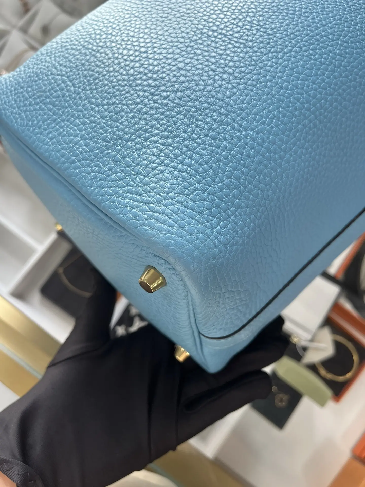 HERMÈS Pocotin 18 in Blue with Palladium Hardware HERMÈS Pocotin 18 in Blue with Palladium Hardware