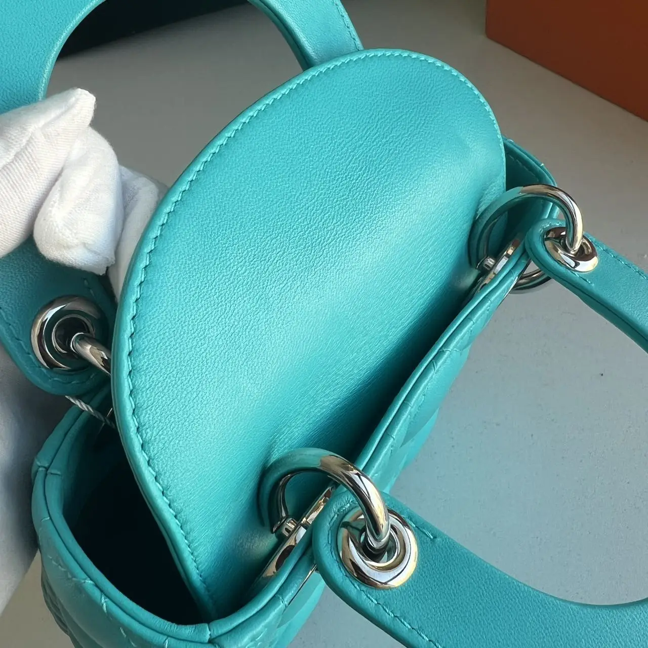 DIOR Mini Lady Dior Bag Blue Lambskin DIOR Mini Lady Dior Bag Blue Lambskin