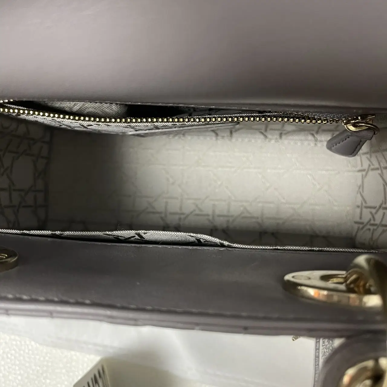 DIOR Small Lady Dior Grey Bag in Grey Lambskin DIOR Small Lady Dior Grey Bag in Grey Lambskin