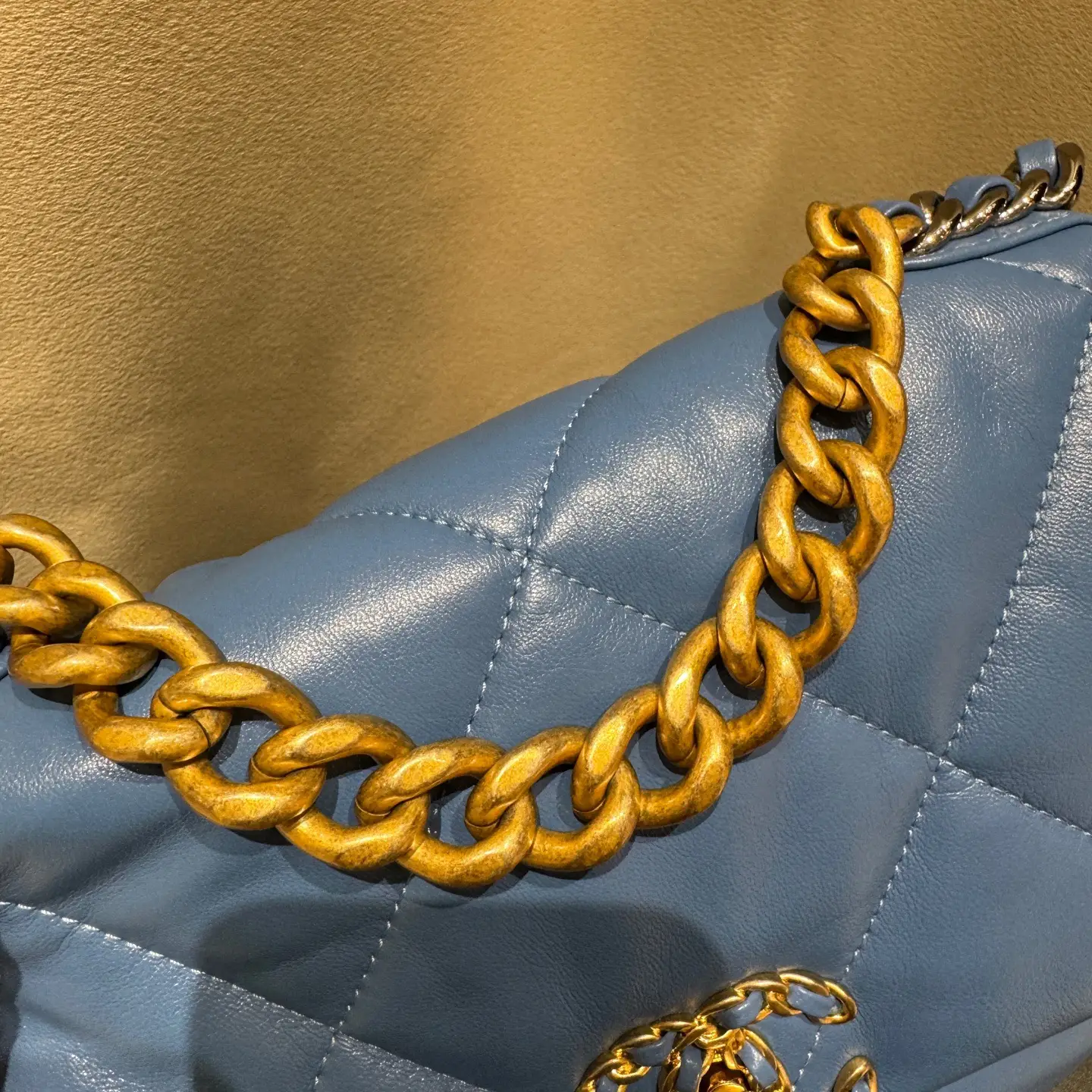 CHANEL Small 19 Flap Bag Blue Lambskin CHANEL Small 19 Flap Bag Blue Lambskin