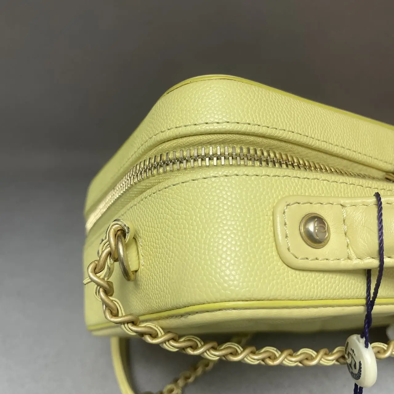 CHANEL Small CC Filigree Vanity Bag Yellow Caviar Leather CHANEL Small CC Filigree Vanity Bag Yellow Caviar Leather