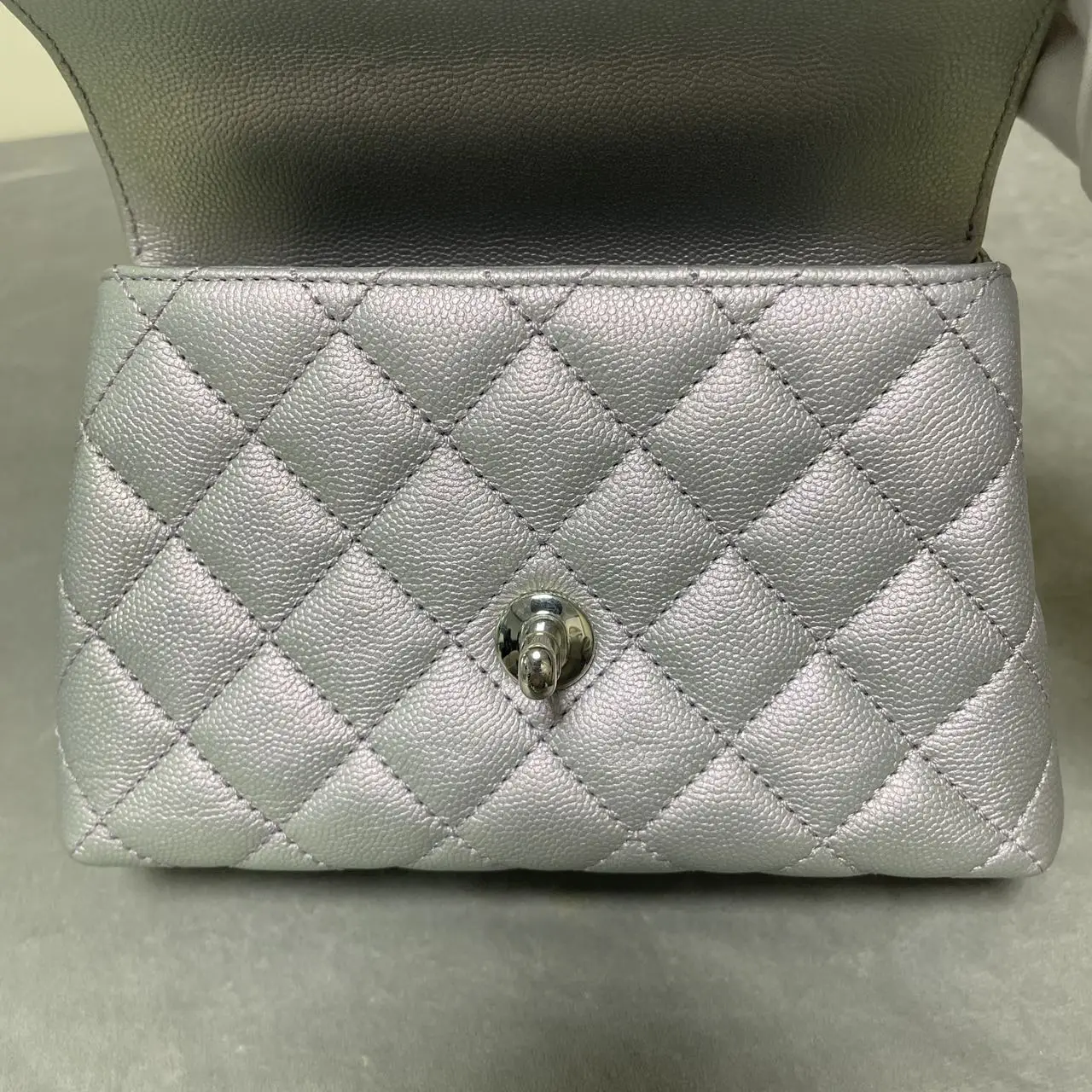 CHANEL Coco Handle Bag Iridescent Pearl Quilted Calfskin CHANEL Coco Handle Bag Iridescent Pearl Quilted Calfskin