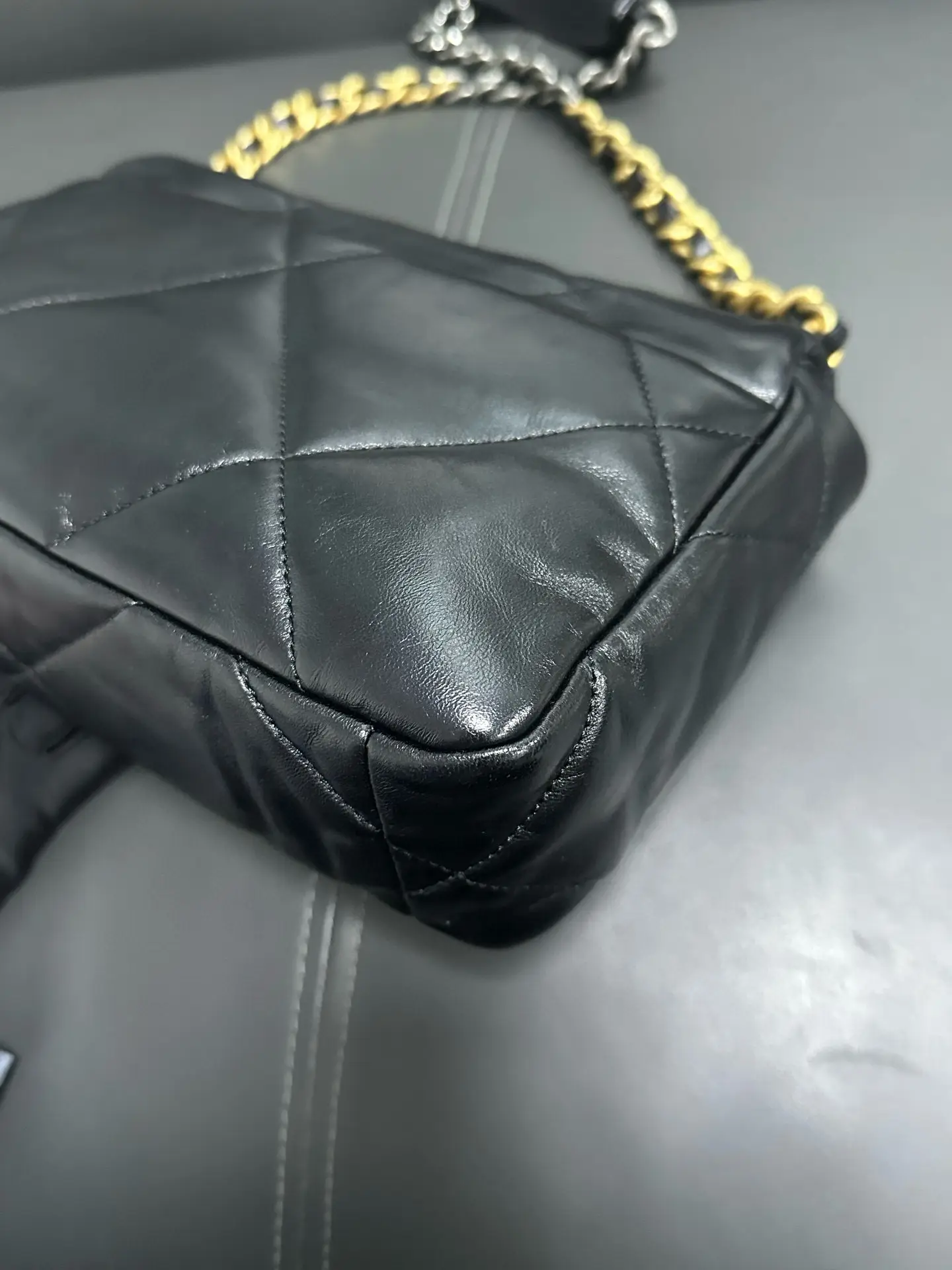 CHANEL Small 19 Black Shiny Lambskin Handbag CHANEL Small 19 Black Shiny Lambskin Handbag