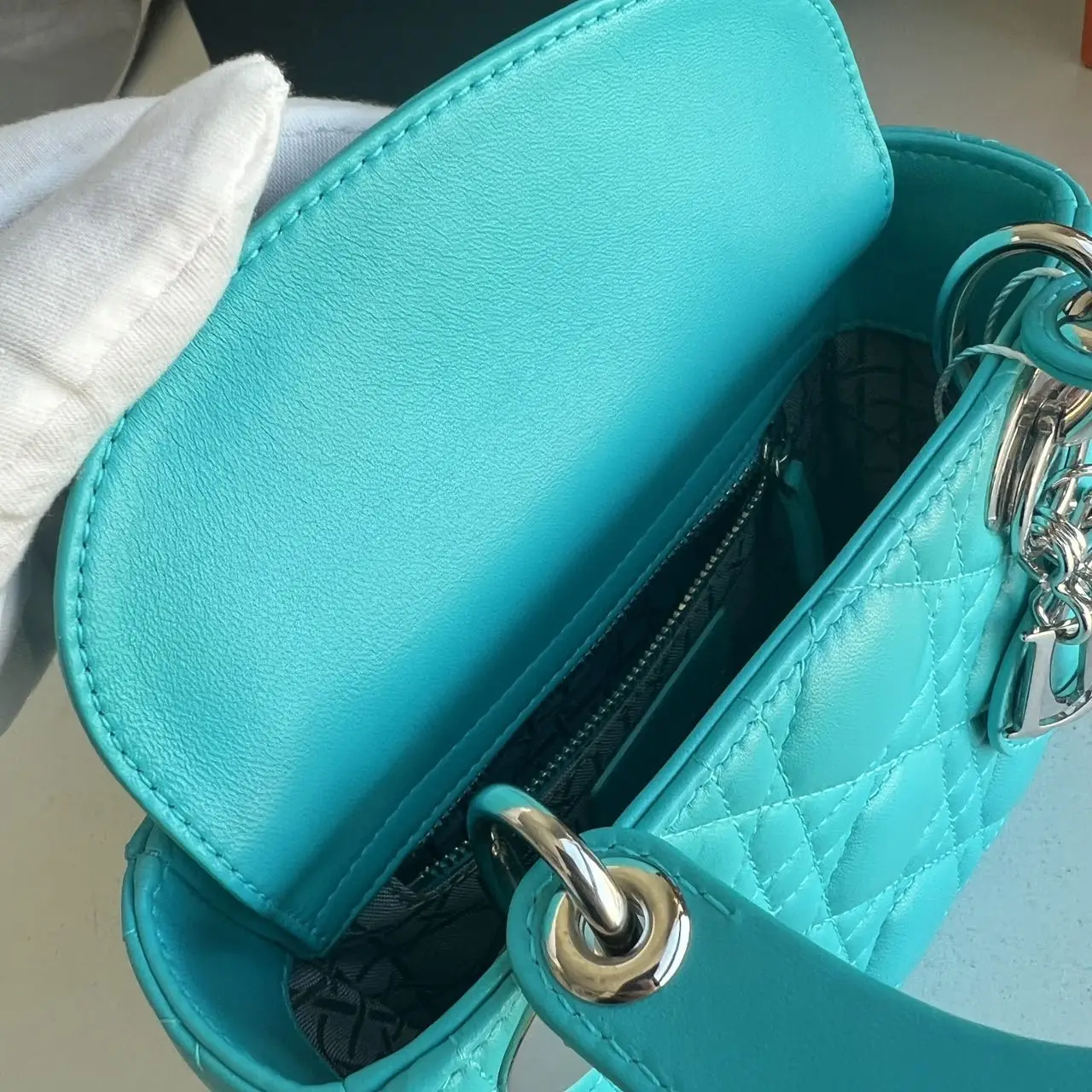 DIOR Mini Lady Dior Bag Blue Lambskin DIOR Mini Lady Dior Bag Blue Lambskin