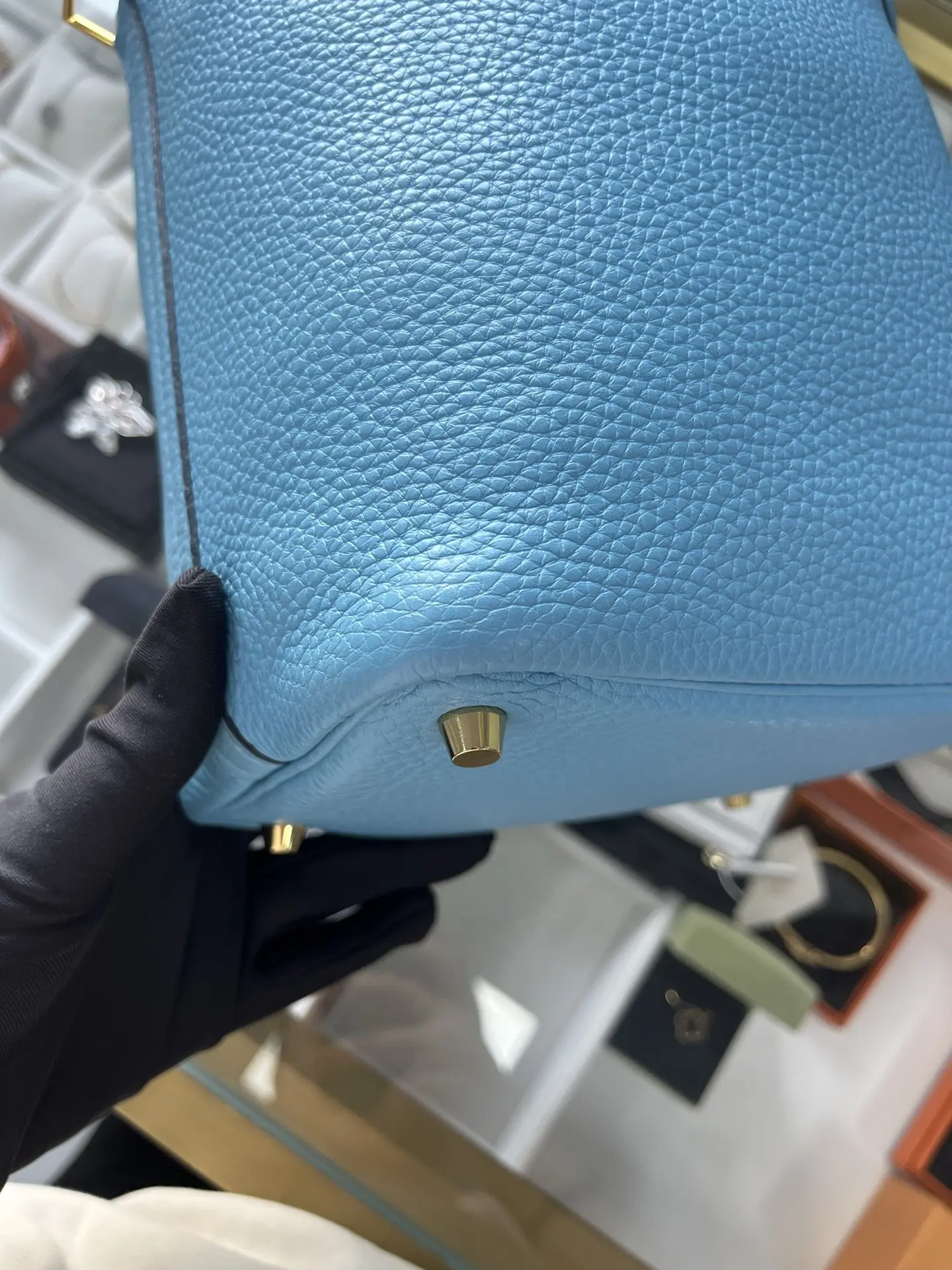 HERMÈS Pocotin 18 in Blue with Palladium Hardware HERMÈS Pocotin 18 in Blue with Palladium Hardware