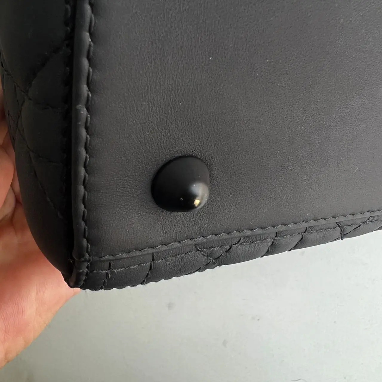 DIOR Large Lady Dior Bag in Black Grained Calfskin DIOR Large Lady Dior Bag in Black Grained Calfskin