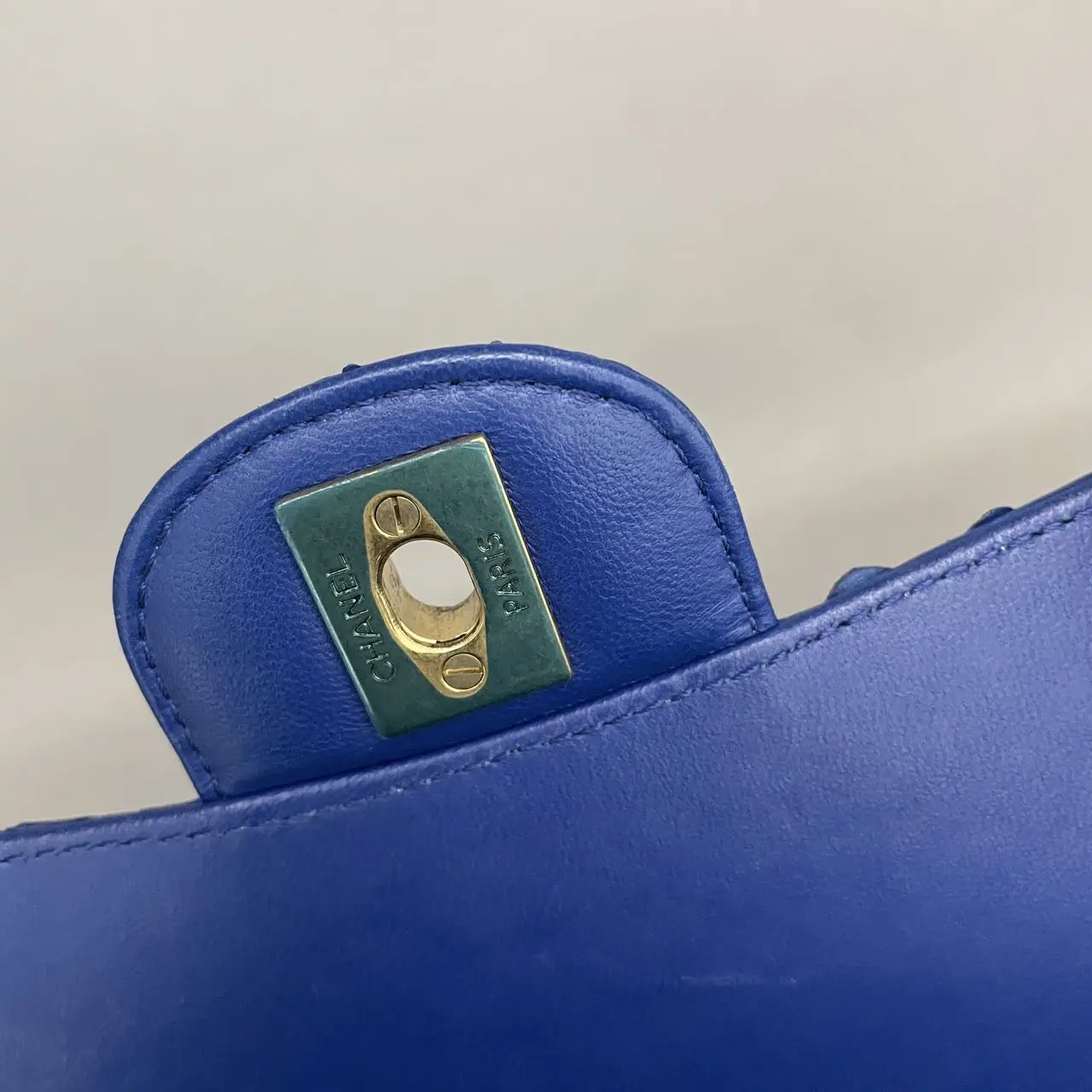 CHANEL Classic Flap Mini Python Blue Gold Hardware CHANEL Classic Flap Mini Python Blue Gold Hardware