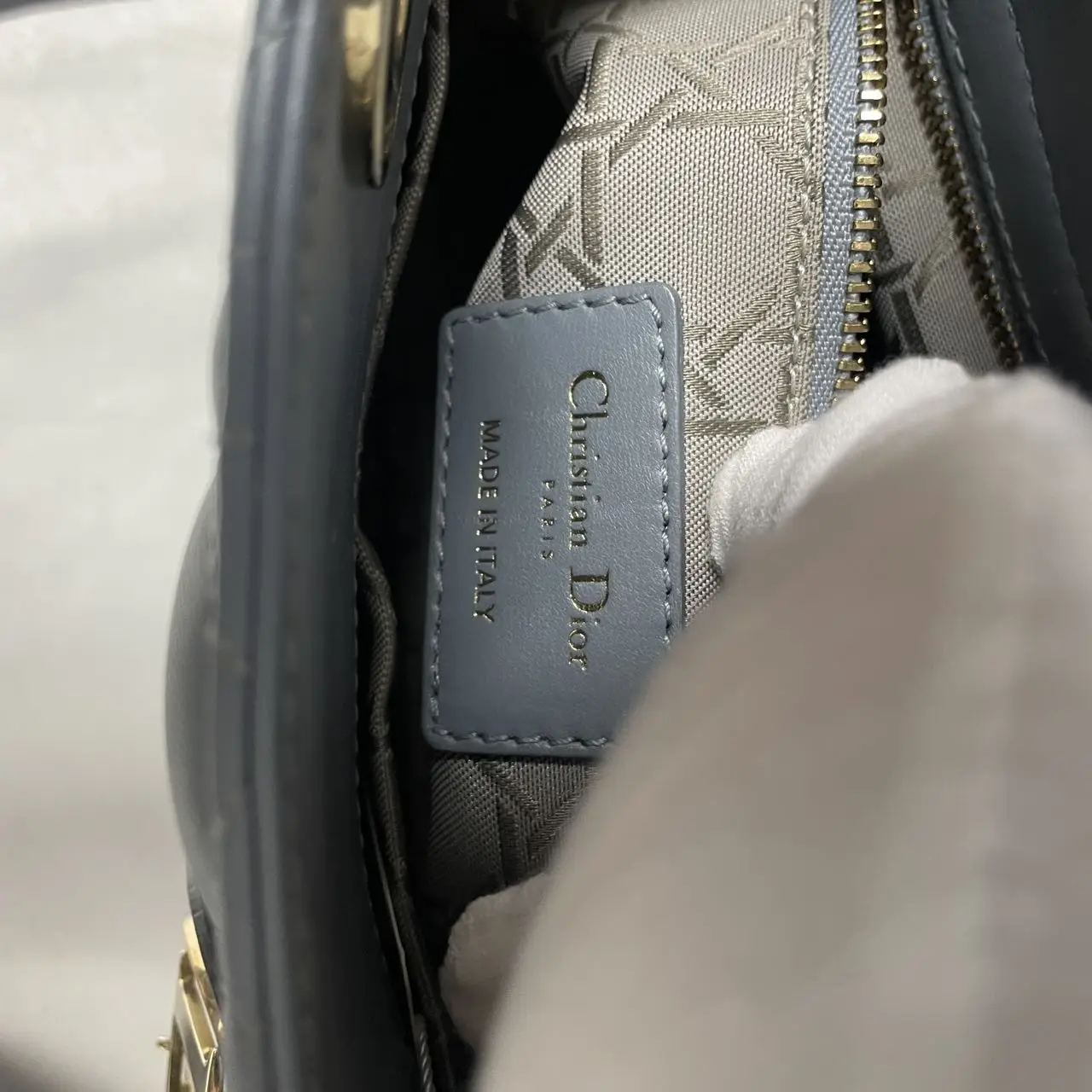 DIOR Small Lady Dior Bag Haze Blue Lambskin DIOR Small Lady Dior Bag Haze Blue Lambskin