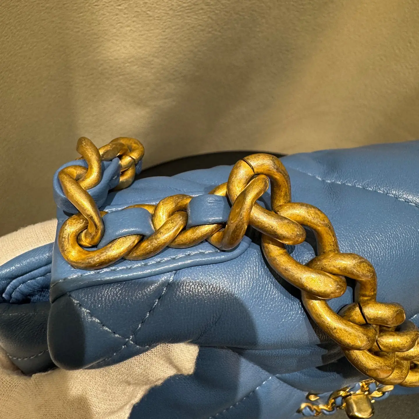CHANEL Small 19 Flap Bag Blue Lambskin CHANEL Small 19 Flap Bag Blue Lambskin