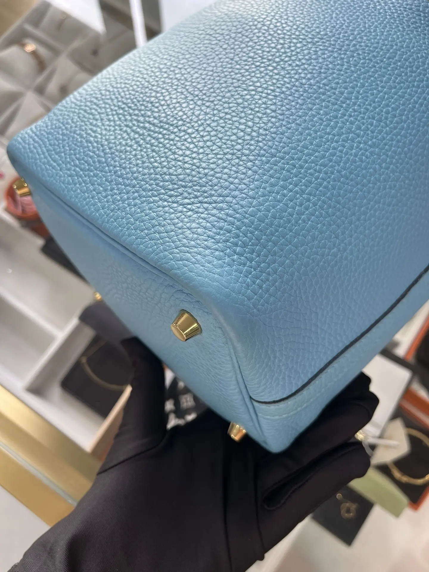 HERMÈS Pocotin 18 in Blue with Palladium Hardware HERMÈS Pocotin 18 in Blue with Palladium Hardware