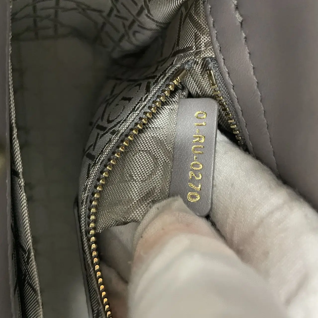 DIOR Small Lady Dior Grey Bag in Grey Lambskin DIOR Small Lady Dior Grey Bag in Grey Lambskin