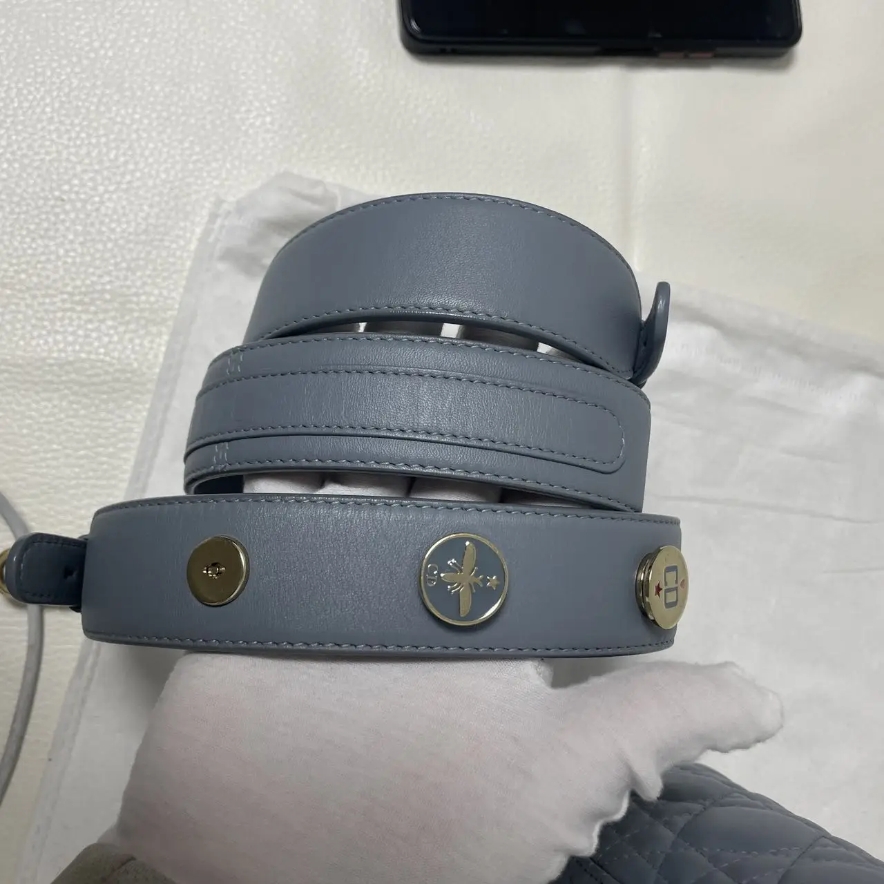 DIOR Small Lady Dior Bag Haze Blue Lambskin DIOR Small Lady Dior Bag Haze Blue Lambskin