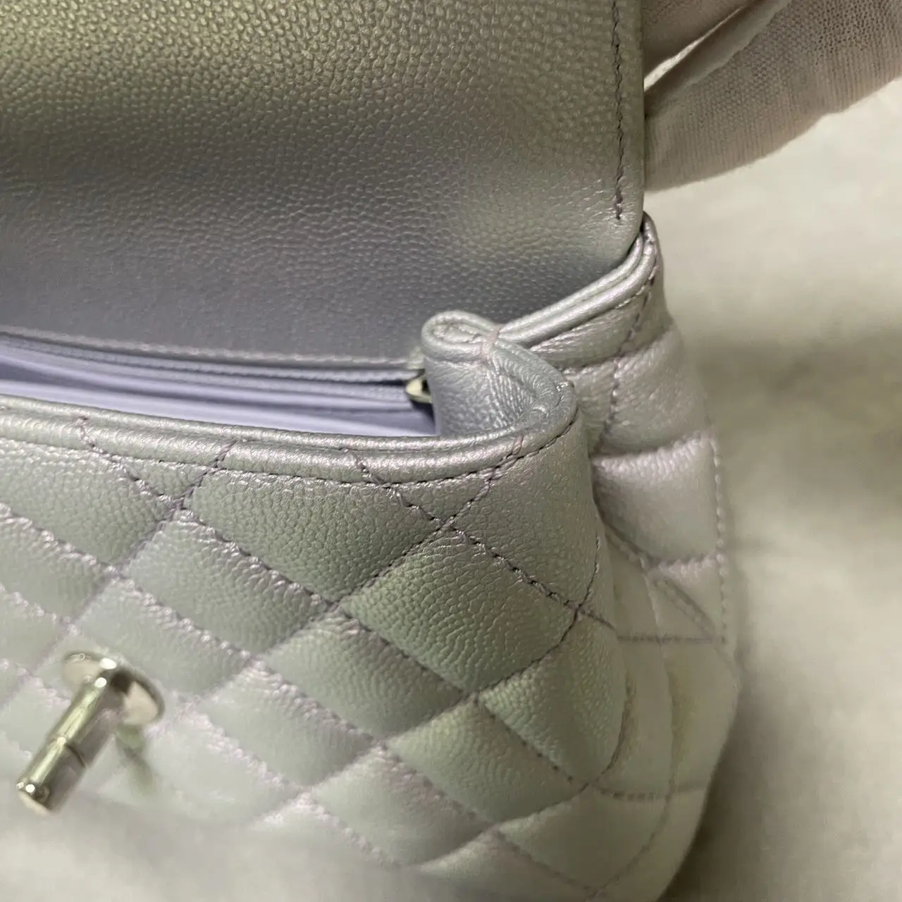 CHANEL Coco Handle Bag Iridescent Pearl Quilted Calfskin CHANEL Coco Handle Bag Iridescent Pearl Quilted Calfskin