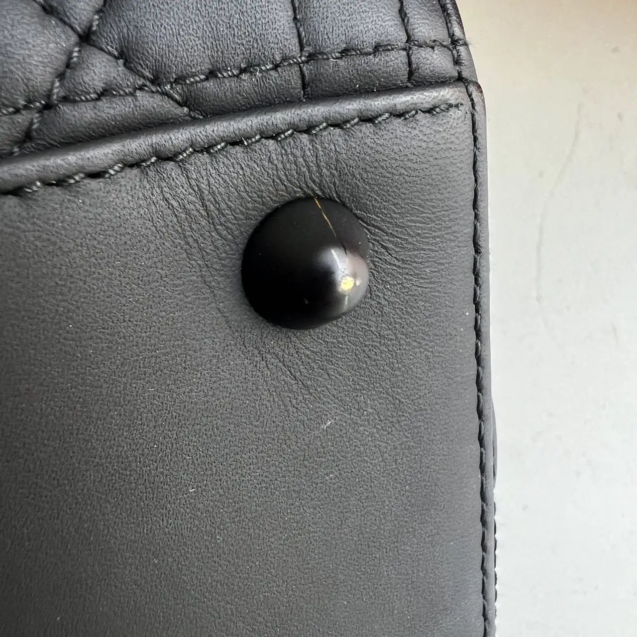 DIOR Large Lady Dior Bag in Black Grained Calfskin DIOR Large Lady Dior Bag in Black Grained Calfskin