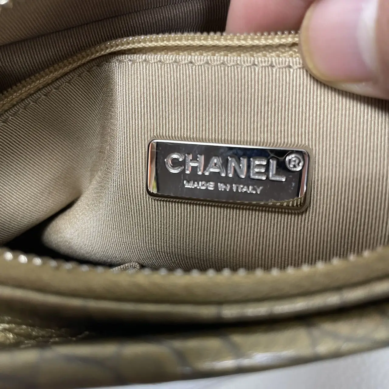 CHANEL Gabrielle Hobo Bag Gold Croc-Embossed Leather CHANEL Gabrielle Hobo Bag Gold Croc-Embossed Leather