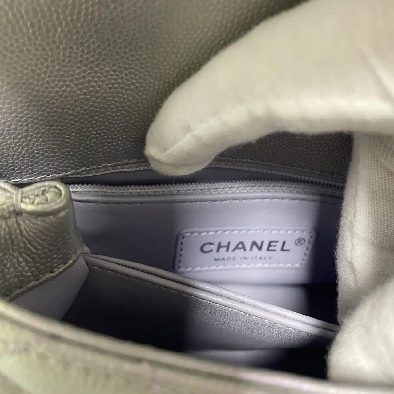 CHANEL Coco Handle Bag Iridescent Pearl Quilted Calfskin CHANEL Coco Handle Bag Iridescent Pearl Quilted Calfskin
